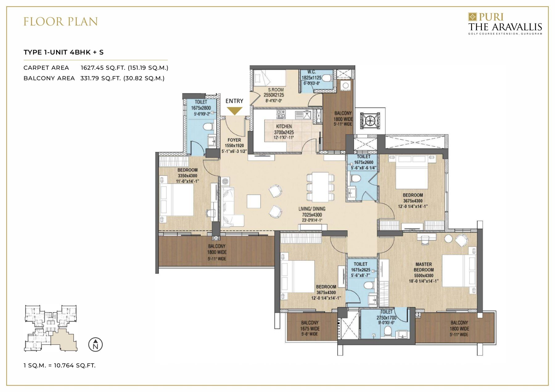 4BHK + S. Room