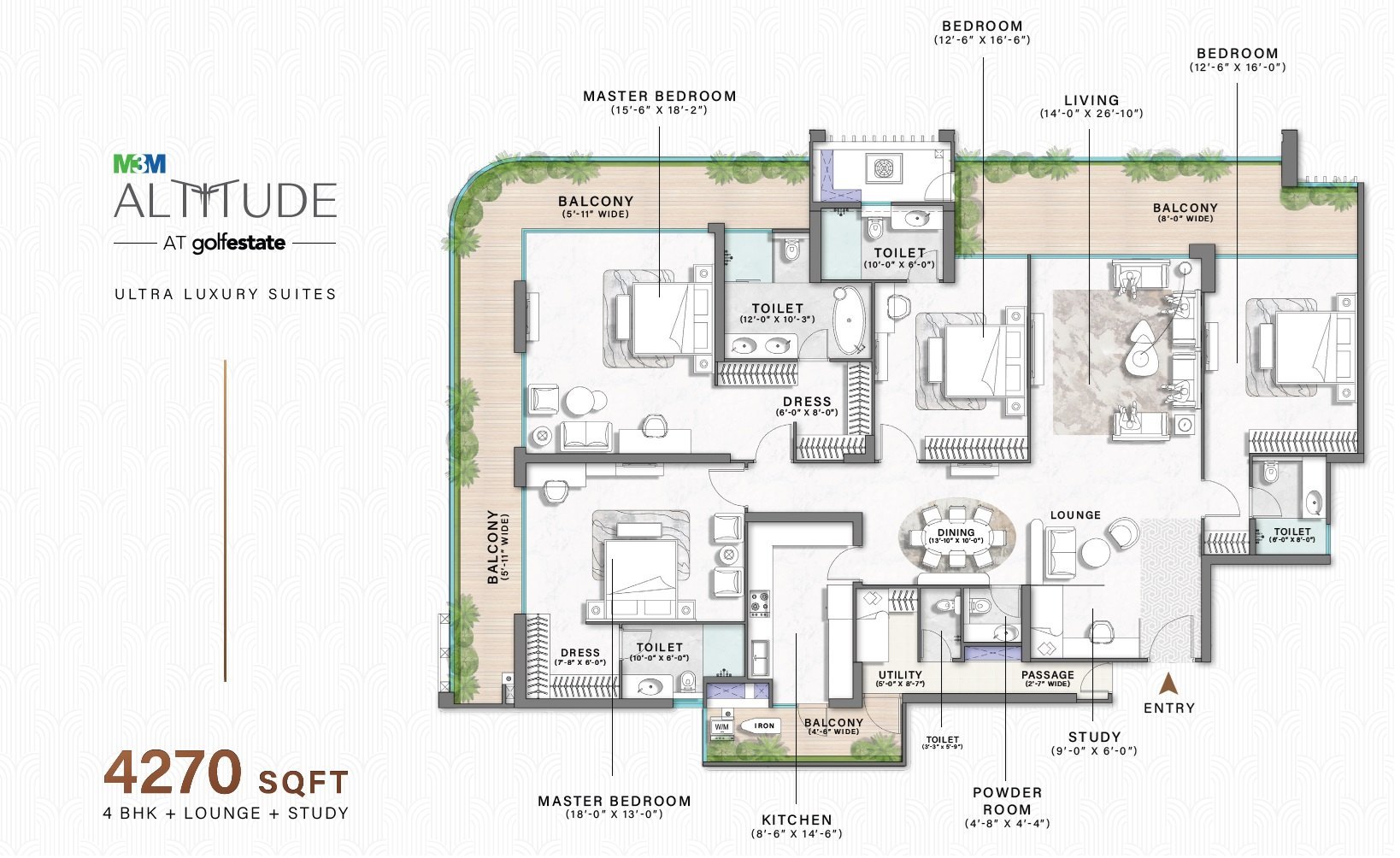 4BHK + Lounge + Study